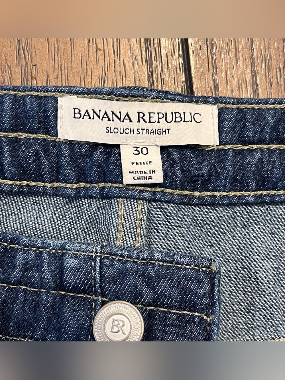 Banana Republic Slouch Straight Wide Leg Blue Jeans Womens 30 Petite - Picture 2 of 8